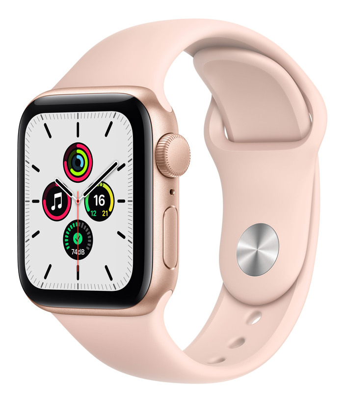 Apple Watch SE 40mm Gold Aluminum Case with Pink Sand Sport Band MYDN2 фото