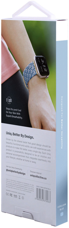 Ремінець Uniq Aspen Designer Edition Strap 41/40/38mm (Cerulean Blue) для Apple Watch фото