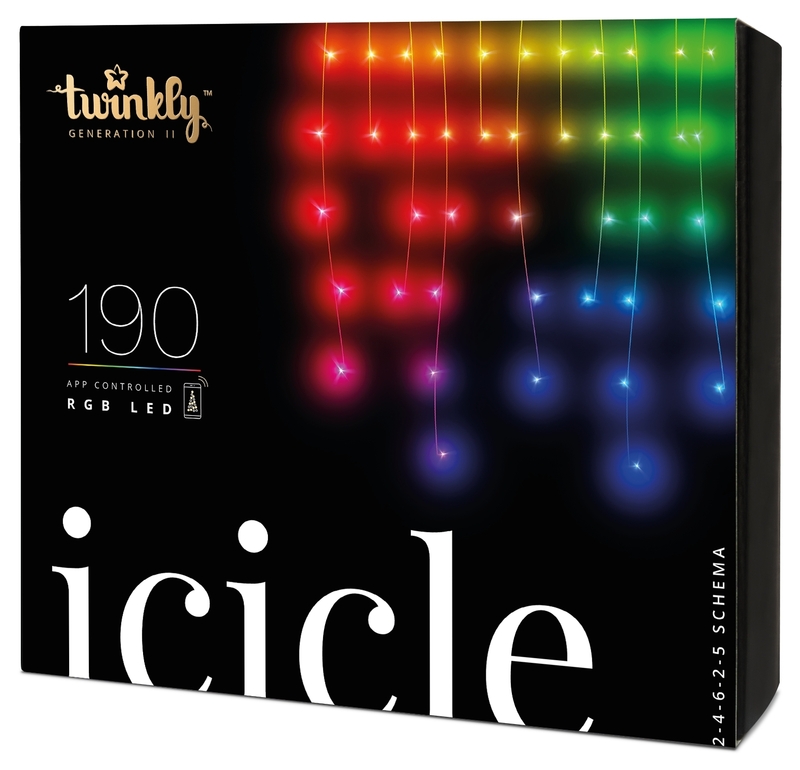 Гирлянда Twinkly Smart LED Icicle RGB 190, Gen II, IP44 5 м (кабель прозрачный) TWI190STP-TEU фото