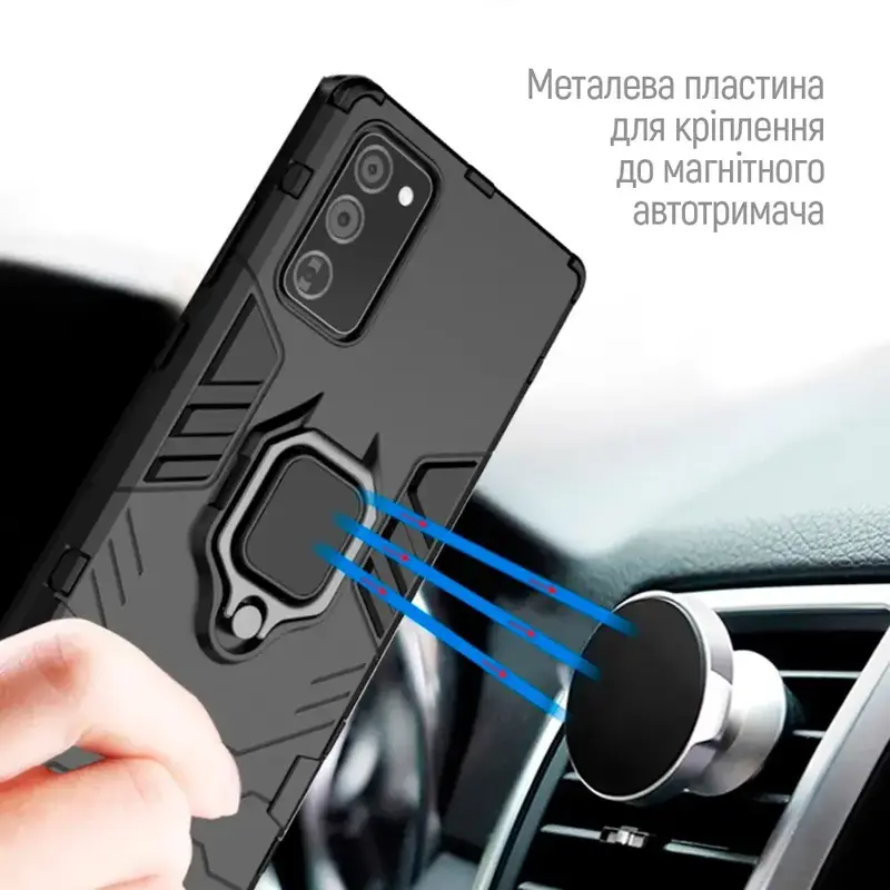 Чехол для Samsung A55 ColorWay AntiShock Magnet Ring Black (CW-CAMRSGA556-BK) - фото - №4