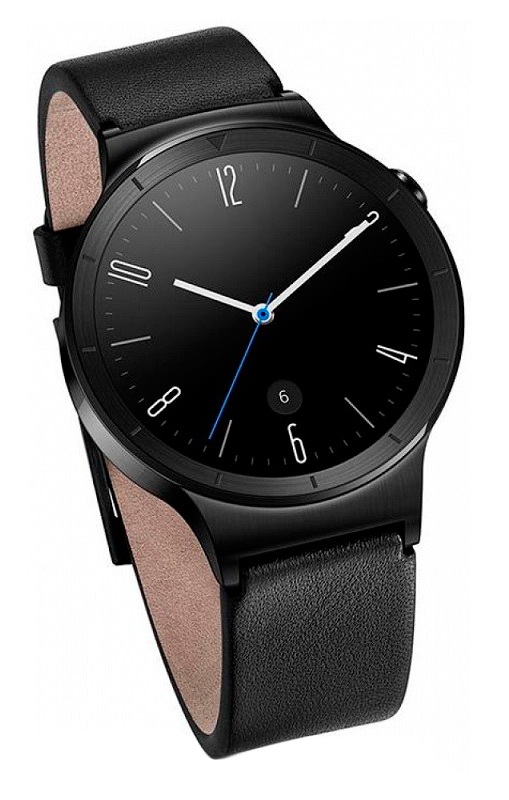 Смарт-часы Huawei 42mm Stainless Steel - Black Leather Band для Apple и Android устройств фото