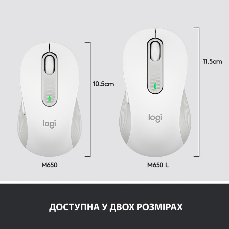 Миша Logitech Wireless M650 (Off-White) 910-006255 - фото - №7