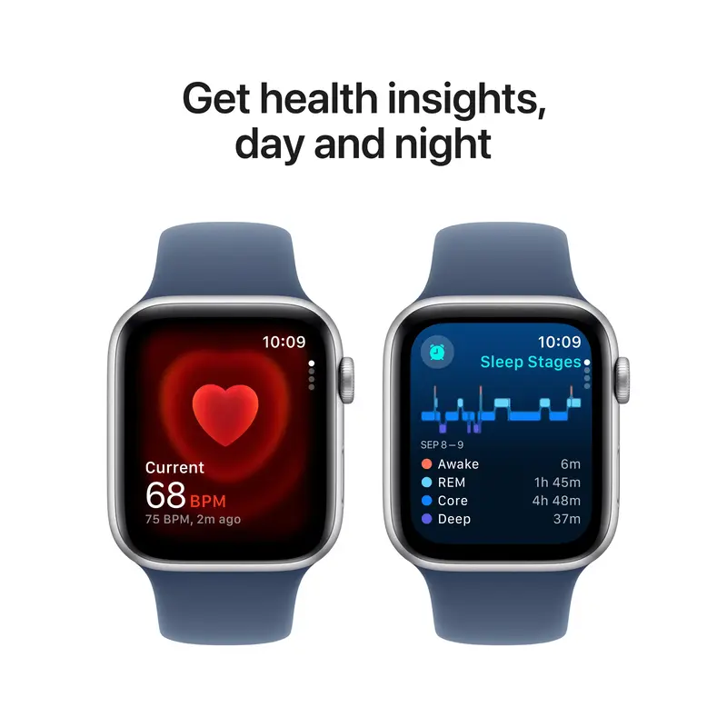 Apple Watch SE GPS + Cellular 40mm Silver Aluminium Case with Denim Sport Band - M/L - фото - №4