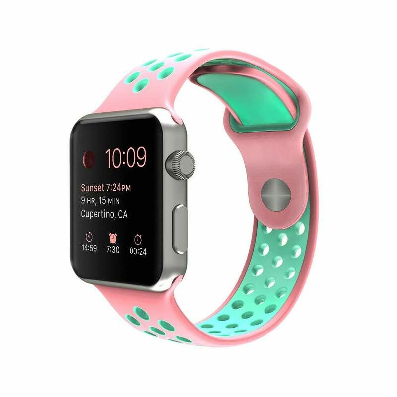 Vilo Nike Sport Band opy Original Pink Green Apple Watch 38mm. Vilo Nike Sport Band opy Original Pink Green Apple Watch 38mm