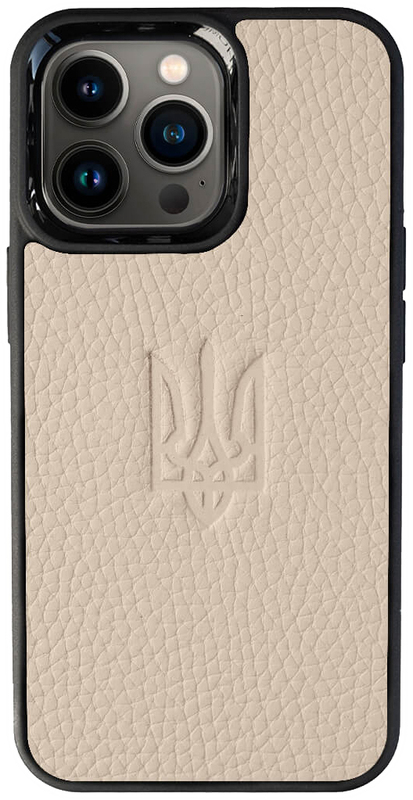 Чехол с гербом РФ кожа-карбон Wave для iPhone 14 Pro, iGrape (Черный)