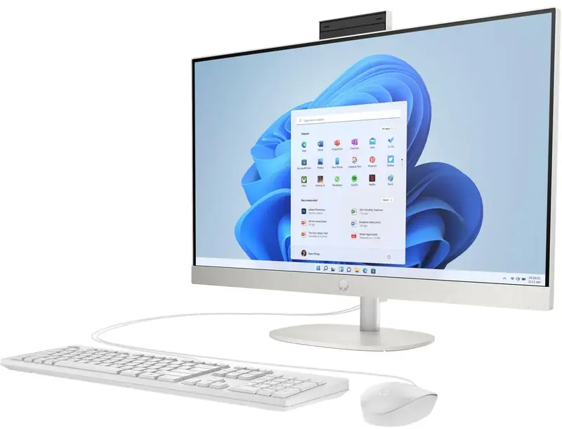 Моноблок HP All-in-One 27-cr1010ua Shell White (AE0Q1EA) - фото - №2