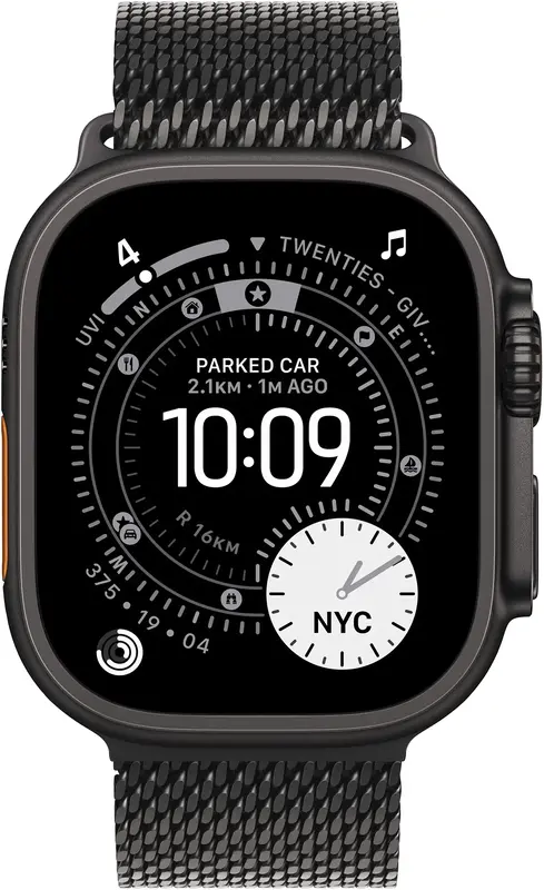 Apple Watch Ultra 3 GPS + Cellular 49mm Black Titanium Case with Black Titanium Milanese Loop Medium (MF1Q4QP/A) - фото - №1