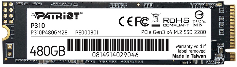 SSD накопичувач M.2 480GB Patriot PCIe 3.0 P310 P310P480GM28 - фото - №0