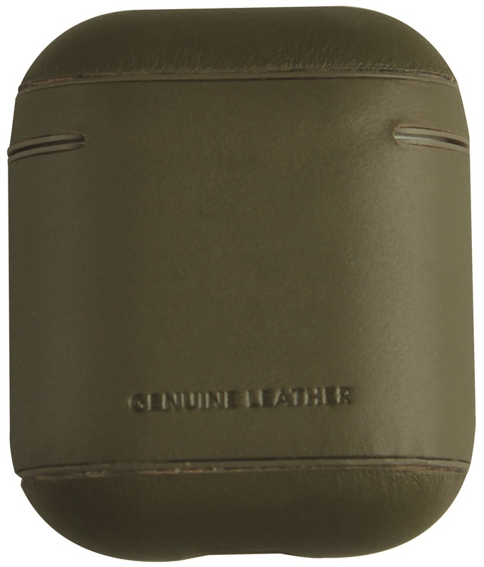 Чехол Uniq Terra Geniune Leather для AirPods Pine (Olive) фото