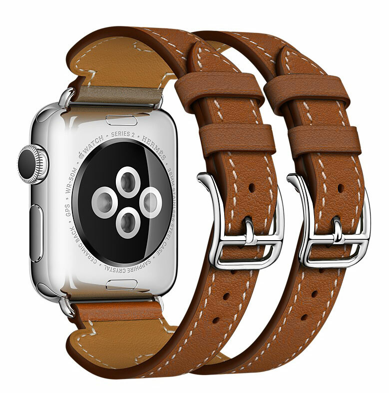Ремінець Vilo Hermes Double Buckle Cuff (Brown) для Apple Watch 38mm фото