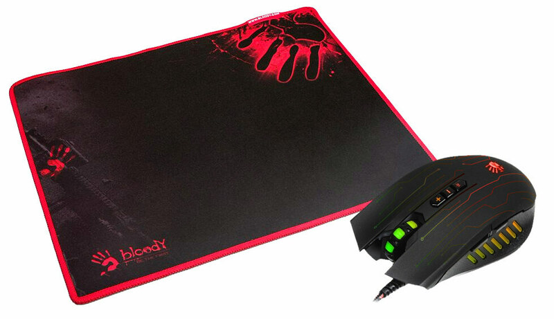 Ігровий комплект Bloody A4 Tech Q8181S + ігровий килимок Bloody (Black) фото