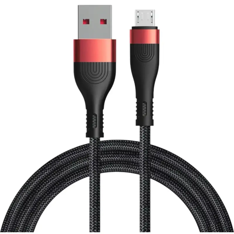 Kабель USB - microUSB Remzona 1 M (18W) чорний - фото - №0