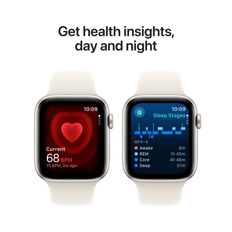 Apple Watch SE GPS + Cellular 40mm Starlight Aluminium Case with Starlight Sport Band - M/L - фото - №4