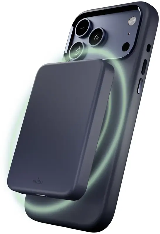Чехол Puro Liquid Silicone Cover ICON MAG PRO with Magsafe for iPhone 17 Pro Max Dark Blue (PUIPC17P69ICONMPDKBL) - фото - №5
