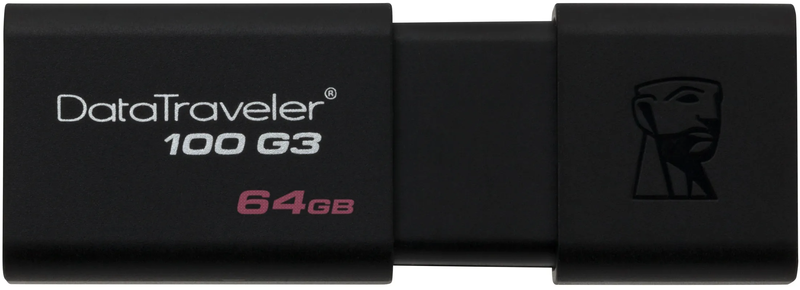 Флеш-пам'ять USB-Flash Kingston DataTraveler 100 G3 64GB (Black) DT100G3/64GB фото