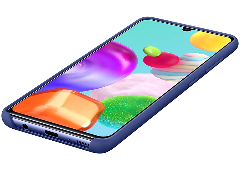 Чохол Samsung Silicone Cover (Blue) EF-PA415TLEGRU для Samsung Galaxy A41 фото