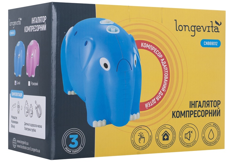 Ингалятор LONGEVITA CNB69012 компрессорный (Blue) 6401715 фото