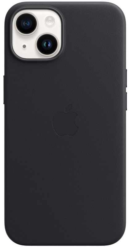 Чохол Apple Leather Case with MagSafe (Midnight) MPP43ZE/A для iPhone 14 фото