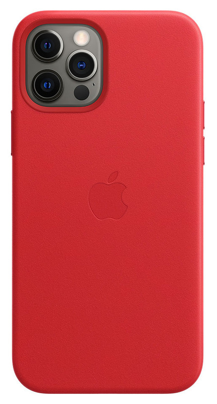Чохол Apple Leather Case with MagSafe (PRODUCT) RED MHKJ3ZM/A для iPhone 12 Pro Max фото