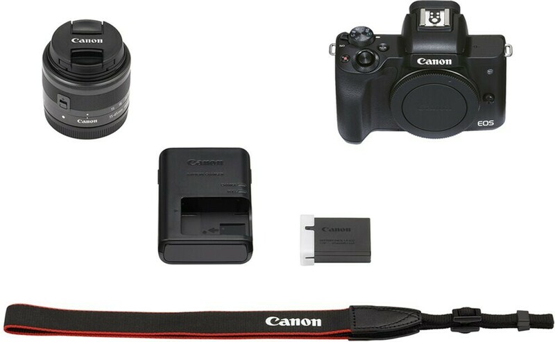 Фотоапарат Canon EOS M50 Mark II + 15-45 мм f/3.5-6.3 IS STM (Black) (4728C043) фото