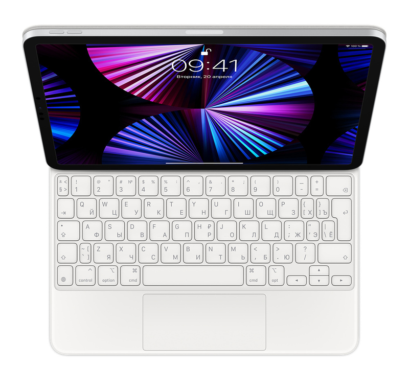 Клавiатура Клавиатура Apple Magic Keyboard для iPad Pro 11" (3nd gen) Ru (White) MJQJ3RS/A - фото - №1