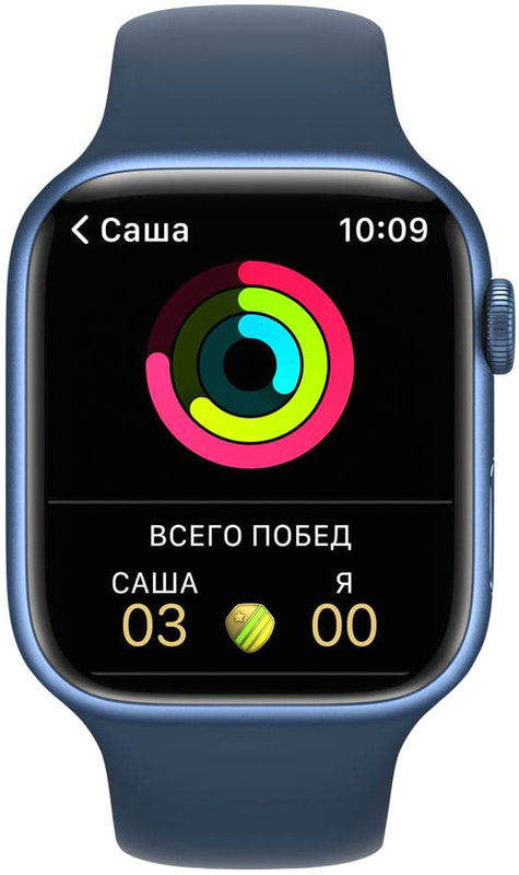 Apple Watch Series 7 41mm Blue Aluminum Case with Abyss Blue Sport Band MKN13UL/A фото