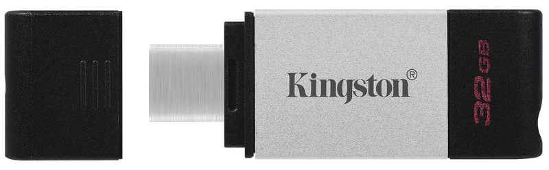 Флеш-память USB-Flash Kingston DataTraveler 80 32GB USB Type-C (Black/Silver) DT80/32GB фото