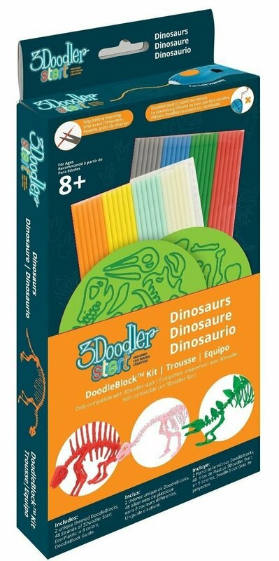 Набір аксесуарів для 3D-ручки 3Doodler Start - Динозаври (48 стрижнів, 2 шаблони) 3DS-DBK-DN-COM фото
