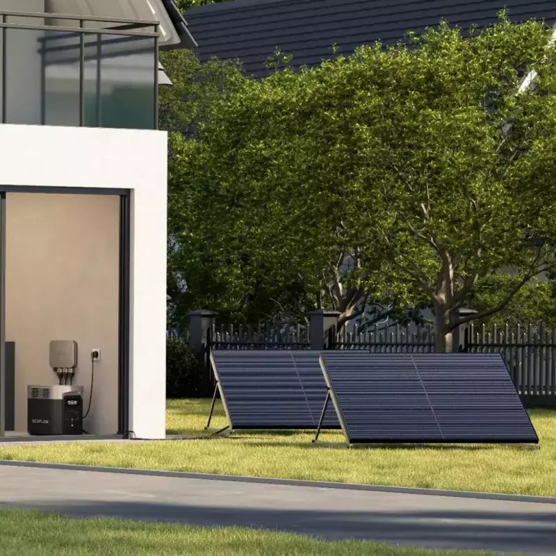 Комплект енергонезалежності EcoFlow PowerStream – мікроінвертор 800W + 2 x 400W стаціонарні сонячні панелі фото