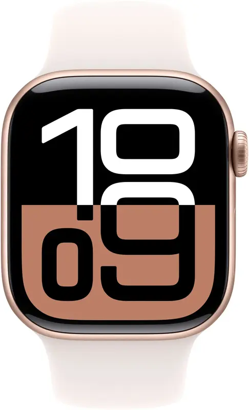 Apple Watch Series 10 GPS + Cellular 42mm Rose Gold Aluminium Case with Light Blush Sport Band - M/L - фото - №1