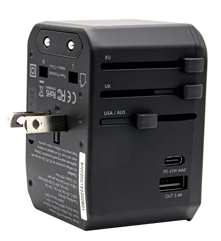 Универсальное сетевое ЗУ Energea USB 4x Travelworld PD Adaptor 45W (Black) 6957879423253 фото