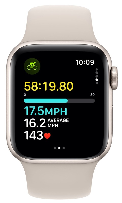 Apple Watch SE GPS 44mm Starlight Aluminium Case with Starlight Sport Band - M/L фото