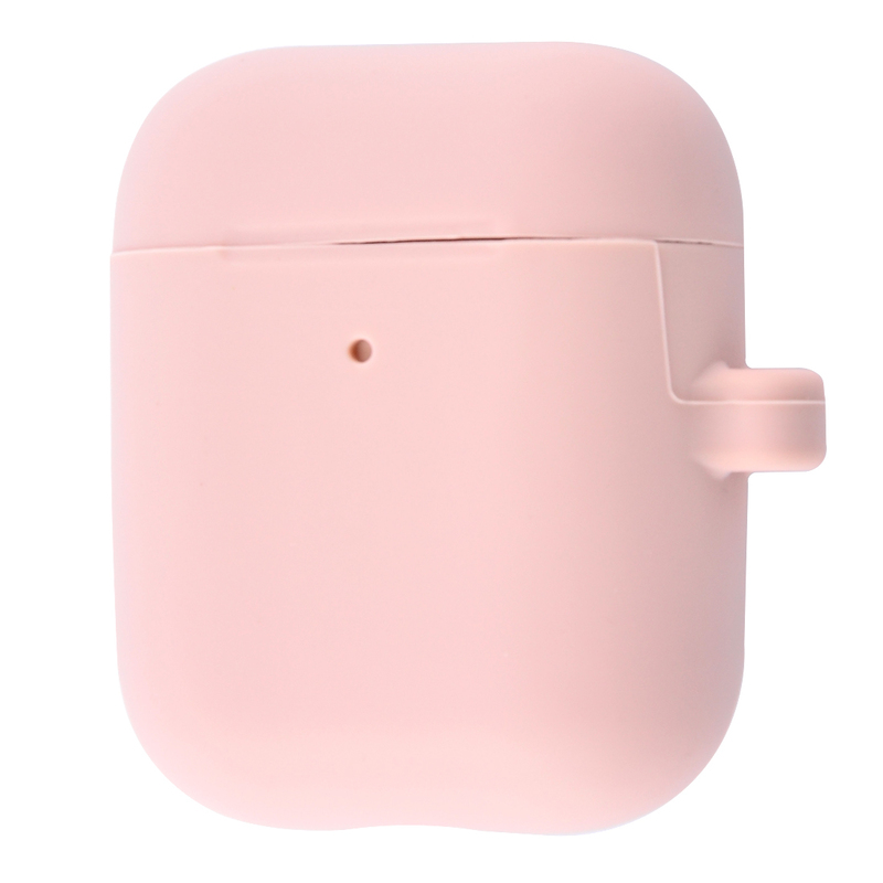 Чохол Silicone Case Slim with Carbine for AirPods 2 (pink sand) фото
