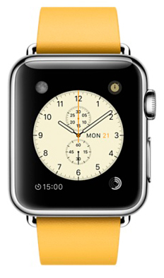 Смарт-часы Apple Watch 38mm Stainless Steel светло-коричневый ремешок с современной пряжкой Medium (MMFF2) фото