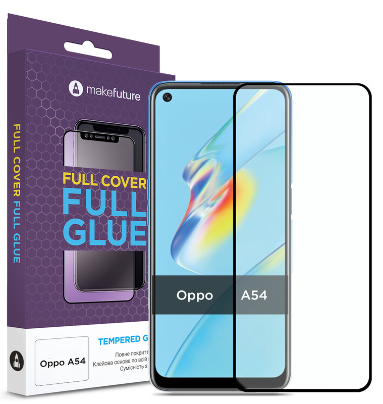 Захисне скло для Oppo A54 MakeFuture Full Cover Full Glue MGF-OPA54 фото