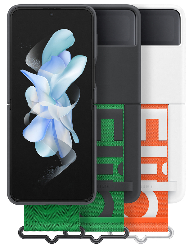 Чохол для Samsung Flip 4 Silicone Cover with Strap (Black) EF-GF721TBEGUA - фото - №7