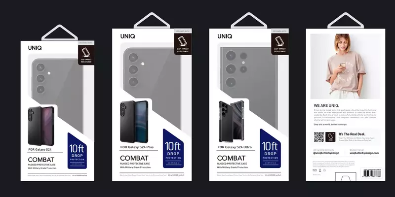 Чохол для Samsung S24 Plus UNIQ HYBRID COMBAT - CARBON BLACK (UNIQ-GS24PHYB-COMBLK) фото