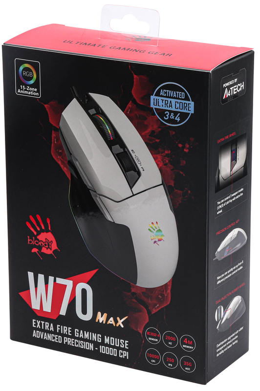 Ігрова комп'ютерна миша A4 Tech W70 Bloody (Panda White) фото