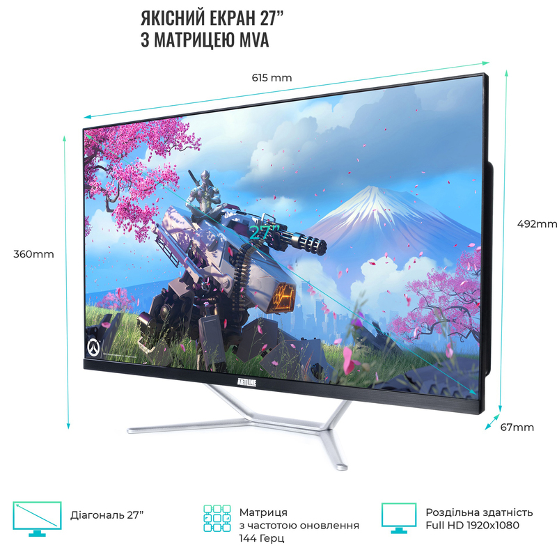 Моноблок ARTLINE Gaming G77 (G77v42Win) Black - фото - №1