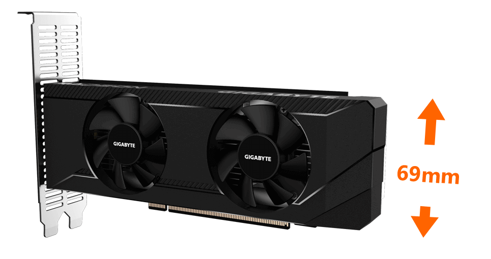 Видеокарта GIGABYTE Radeon RX 6400 4GB GDDR6 Low Profile (GV-R64D6