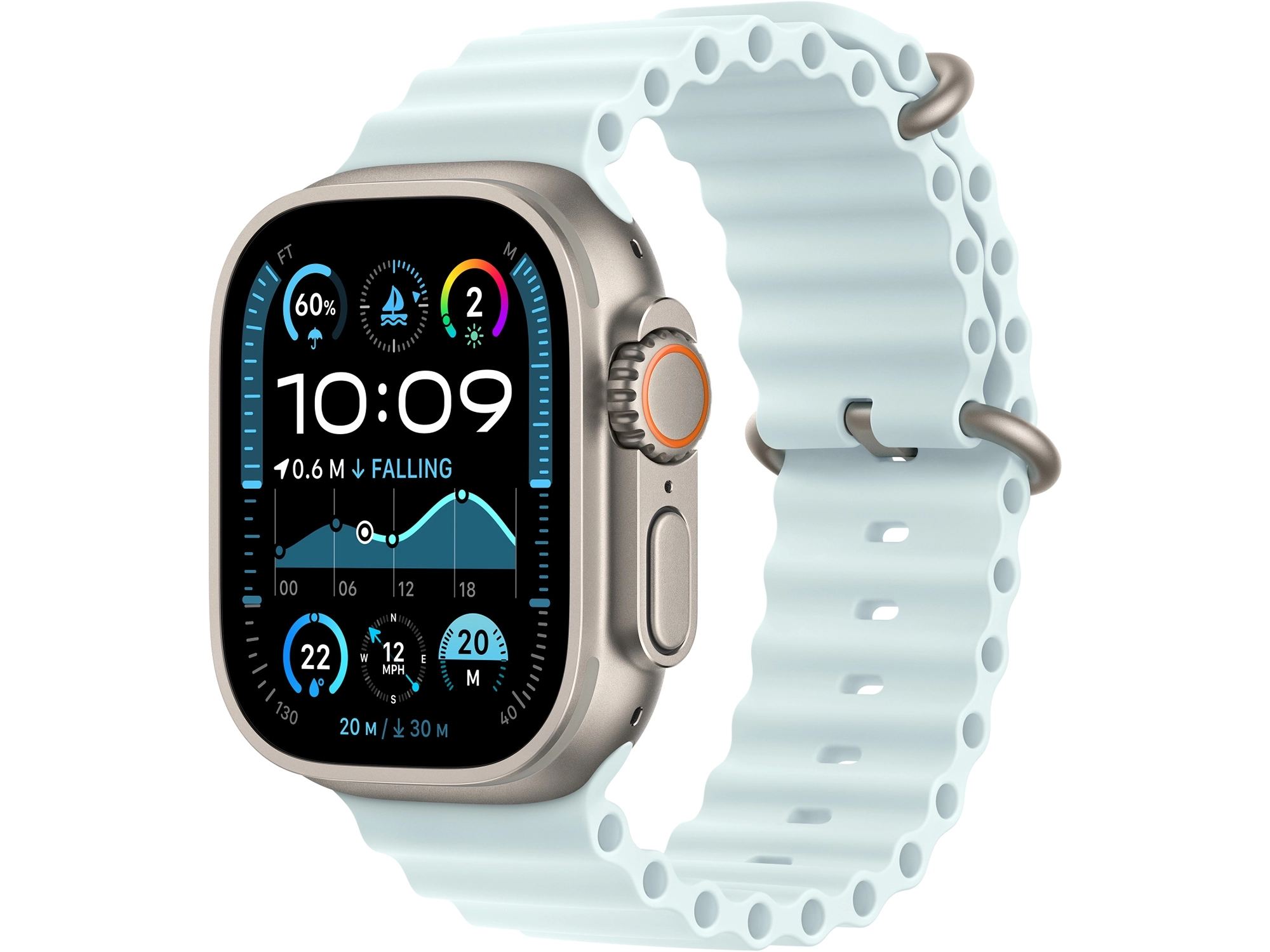 Apple Watch 49/46/45/44mm Ocean Band - Natural Titanium Finish