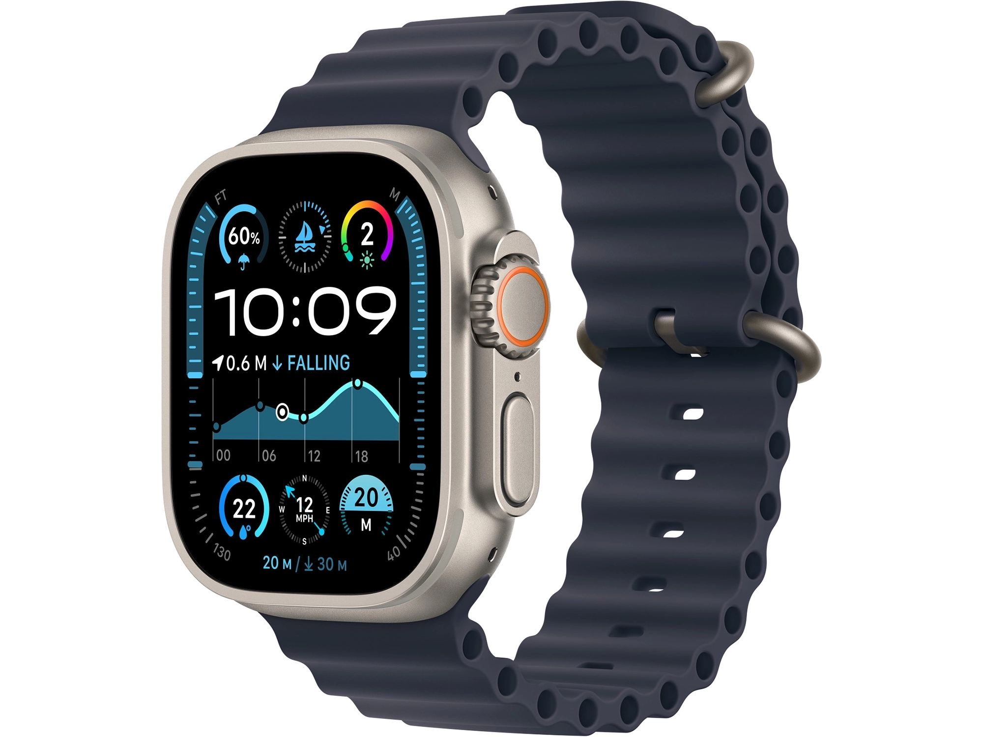Apple Watch 49/46/45/44mm Ocean Band - Natural Titanium Finish