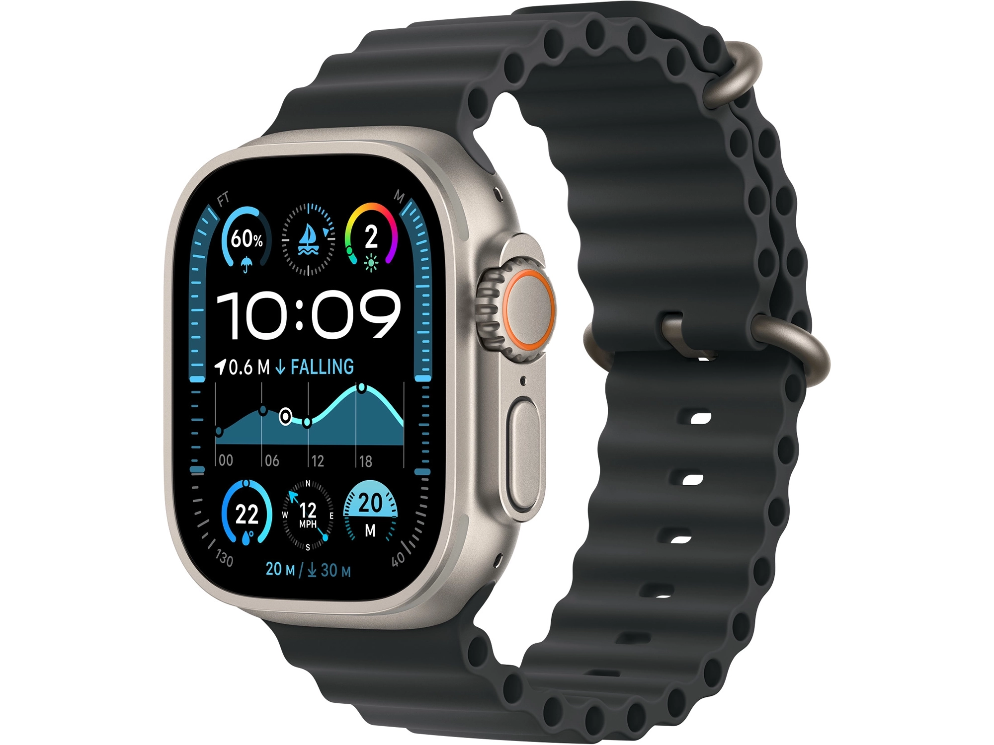 Apple Watch 49/46/45/44mm Ocean Band - Natural Titanium Finish