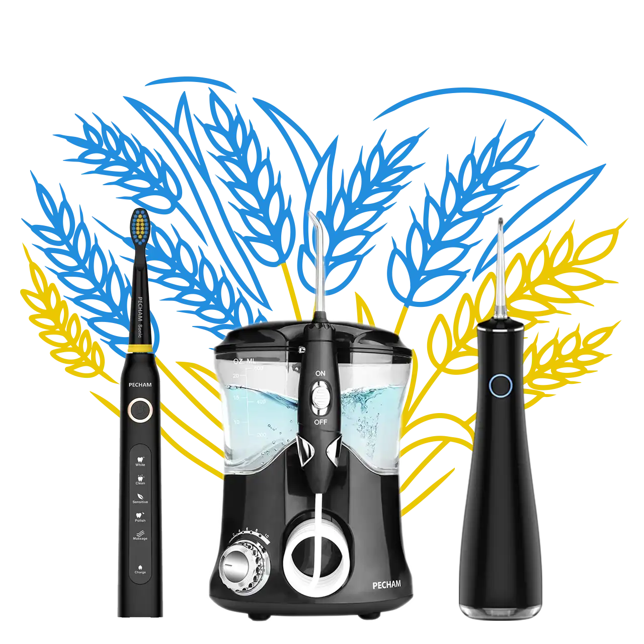 Набір електричних зубних щіток PECHAM Black and White Travel Set PC-084