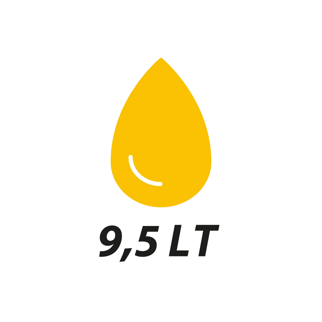 Потребление воды - 9,5 л./цикл