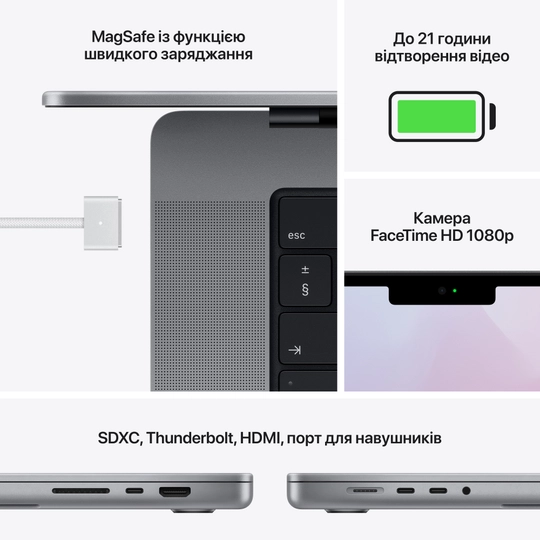 MacBook Pro M1 Max Chip 16'' 32/1TB (Space Gray) купить по низкой