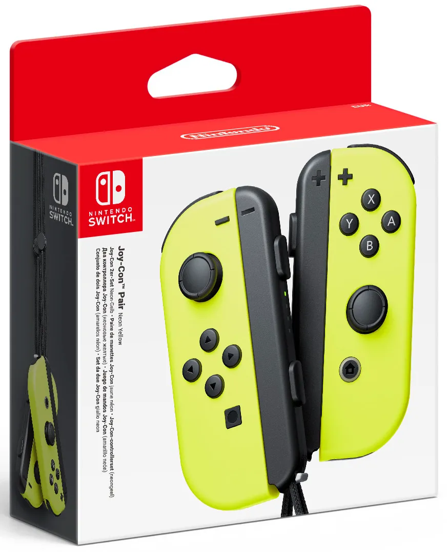 Набор 2 Контроллера Nintendo Official Switch Joy-Con (Neon Yellow