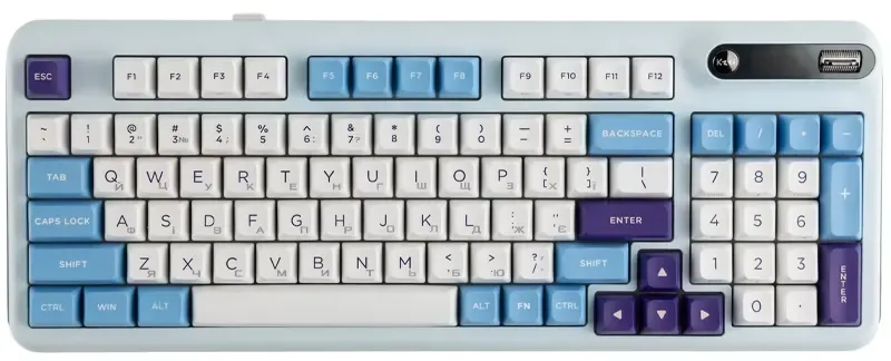 Клавиатура беспроводная KZZI Z98 UA-ENG (Rainbow Switch) Blue Sea