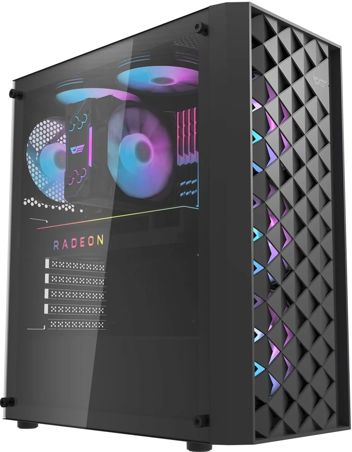 DARKFLASH DK351 Black з підсвічуванням та бічним склом